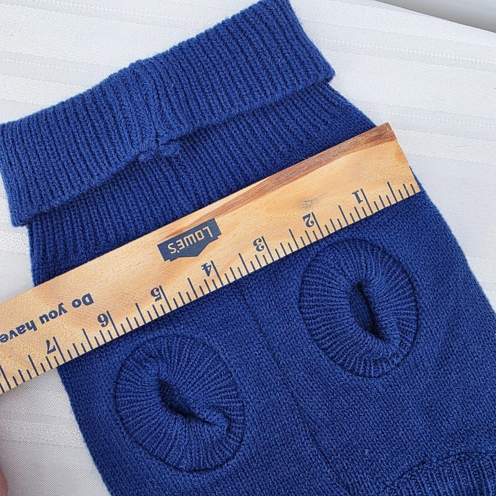 Blue Cable Knit Dog Sweater Pet‎ Winter Warm Clothing Size L